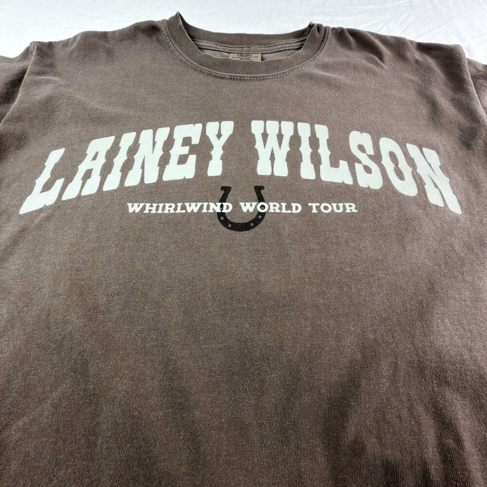lainey wilson whirlwind world tour 2025 brown concert t shirt large tour dates - Picture 2 of 8